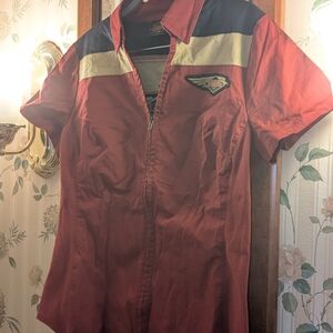 NWT Harley-Davidson Womens Sz M 120 Anniversary Zip Up Shirt Limited Edition Red